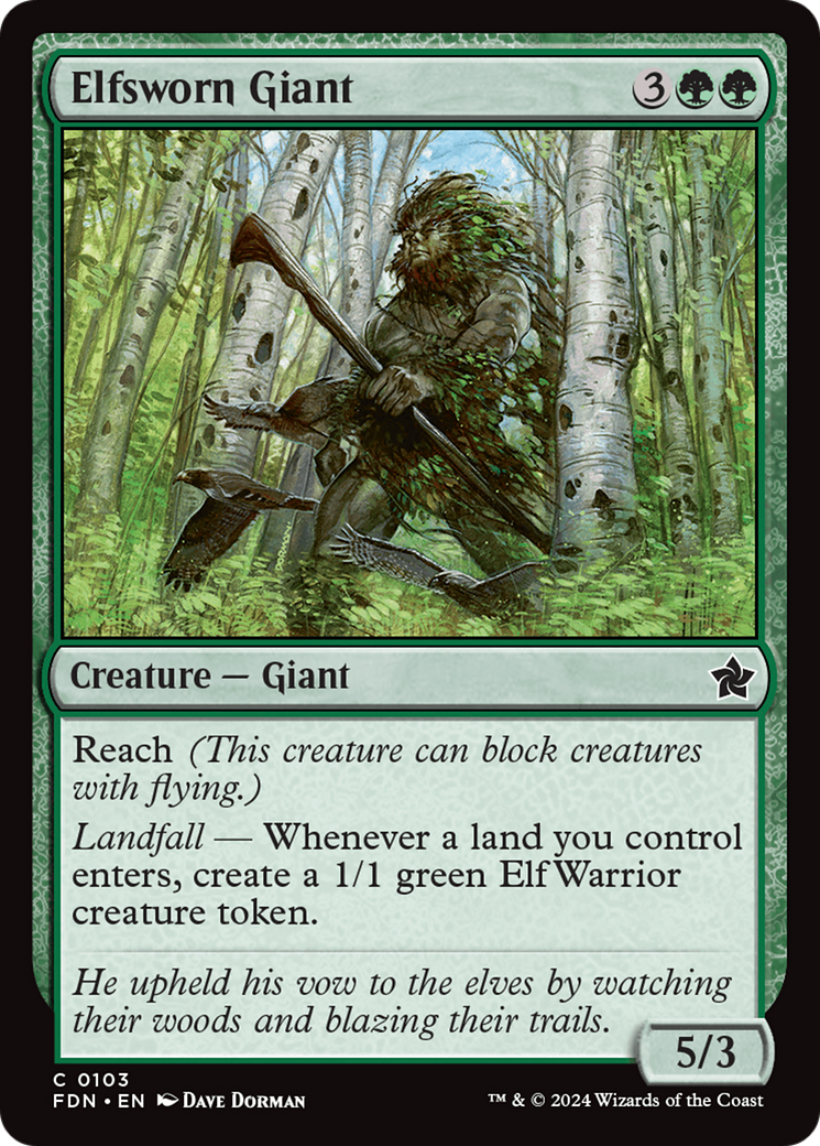 Elfsworn Giant (FDN-103) - Foundations Foil