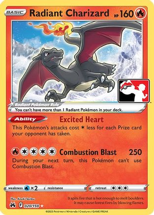 Radiant Charizard 20 - Prize Pack Series Three Holofoil