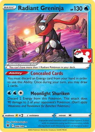 Radiant Greninja 46 - Prize Pack Series Three Holofoil