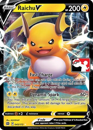 Raichu V 45 - Prize Pack Series Three Holofoil