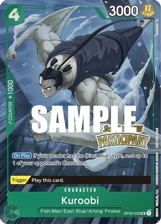 (OP03-026) Kuroobi (Online Regional 2023) [Participant] - One Piece Promotion Cards Foil