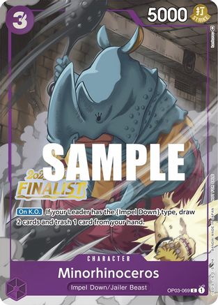 (OP03-069) Minorhinoceros (Online Regional 2023) [Finalist] - One Piece Promotion Cards Foil