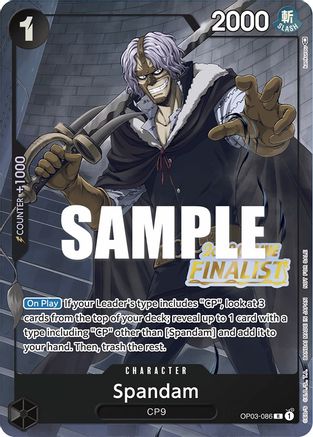(OP03-086) Spandam (Online Regional 2023) [Finalist] - One Piece Promotion Cards Foil