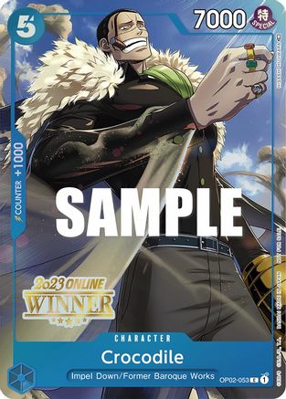 (OP02-053) Crocodile (Online Regional 2023) [Winner] - One Piece Promotion Cards Nonfoil