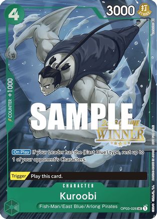 (OP03-026) Kuroobi (Online Regional 2023) [Winner] - One Piece Promotion Cards Nonfoil