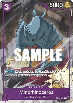 (OP03-069) Minorhinoceros (Online Regional 2023) [Winner] - One Piece Promotion Cards Nonfoil