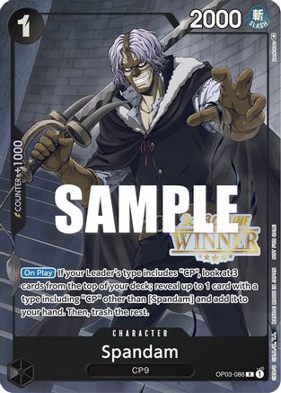 (OP03-086) Spandam (Online Regional 2023) [Winner] - One Piece Promotion Cards Nonfoil