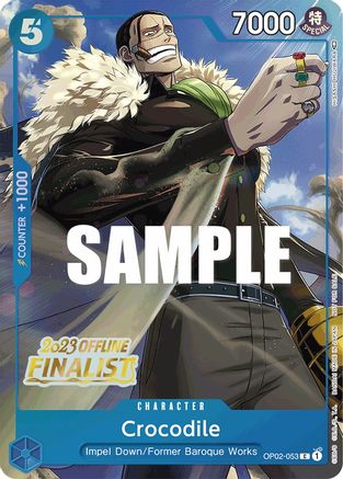 (OP02-053) Crocodile (Offline Regional 2023) [Finalist] - One Piece Promotion Cards Foil