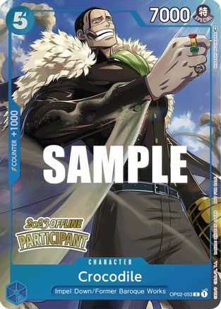 (OP02-053) Crocodile (Offline Regional 2023) [Participant] - One Piece Promotion Cards Foil