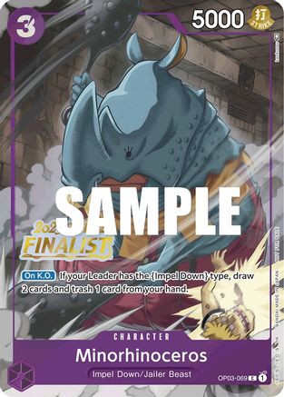 (OP03-069) Minorhinoceros (Offline Regional 2023) [Finalist] - One Piece Promotion Cards Foil