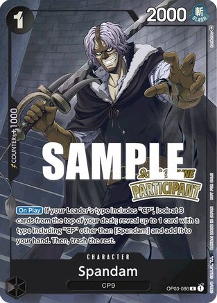 (OP03-086) Spandam (Offline Regional 2023) [Participant] - One Piece Promotion Cards Foil