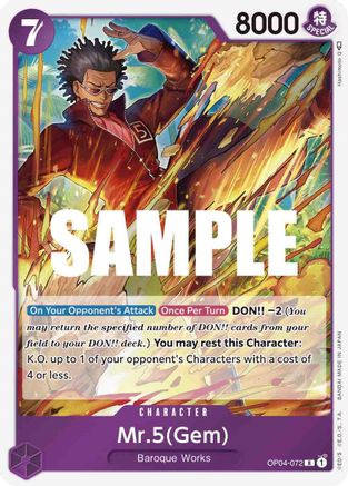 (OP04-072) Mr.5 (Gem) - Kingdoms of Intrigue Foil