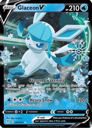 Glaceon V - 040/203 (Holiday Calendar) 40 - Miscellaneous Cards & Products Holofoil