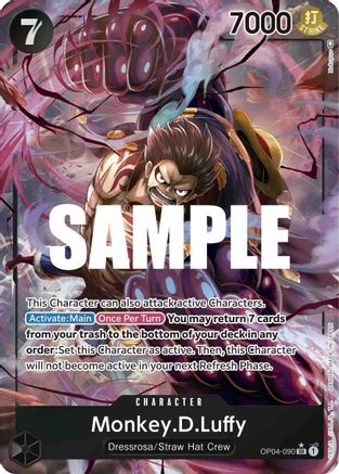(OP04-090) Monkey.D.Luffy (090) (Alternate Art) - Kingdoms of Intrigue Foil