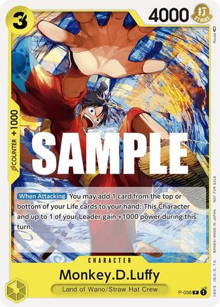 (P-036) Monkey.D.Luffy (Pre-Release Tournament) - One Piece Promotion Cards Normal