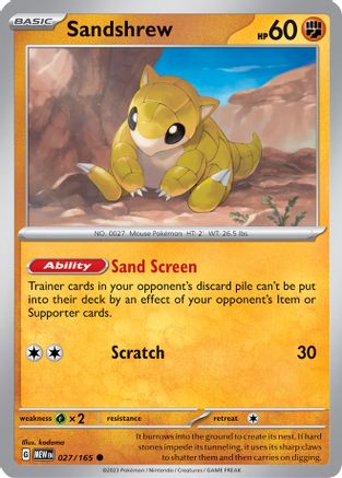 Sandshrew (27/165) - SV Scarlet & Violet 151  - Common