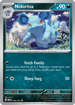 Nidorina (30/165) - SV Scarlet & Violet 151 Reverse Holofoil - Uncommon