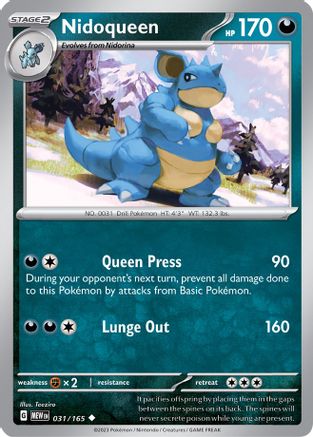 Nidoqueen (31/165) - SV Scarlet & Violet 151 Reverse Holofoil - Uncommon