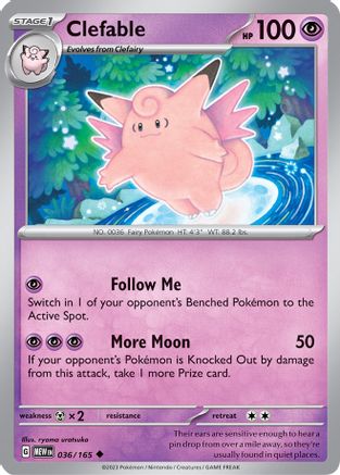 Clefable (36/165) - SV Scarlet & Violet 151 Reverse Holofoil - Uncommon
