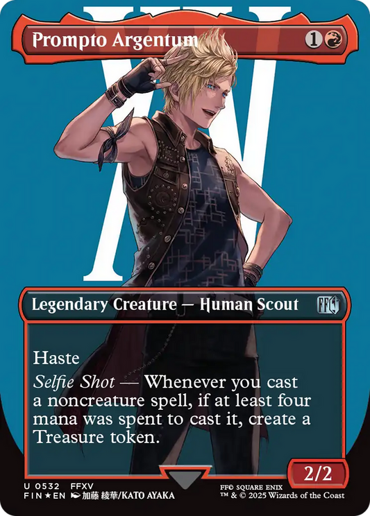 Prompto Argentum (Borderless) (Surge Foil) (FIN-532) - FINAL FANTASY (Borderless) Foil