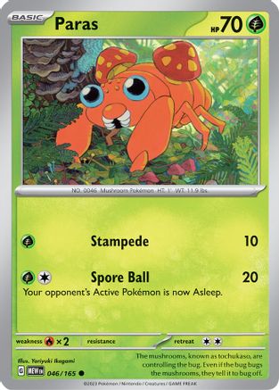 Paras (46/165) - SV Scarlet & Violet 151 Reverse Holofoil - Common
