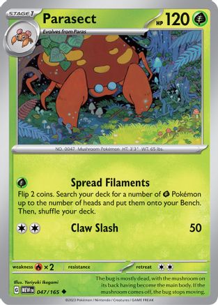 Parasect (47/165) - SV Scarlet & Violet 151 Reverse Holofoil - Uncommon