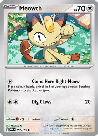 Meowth (52/165) - SV Scarlet & Violet 151  - Common