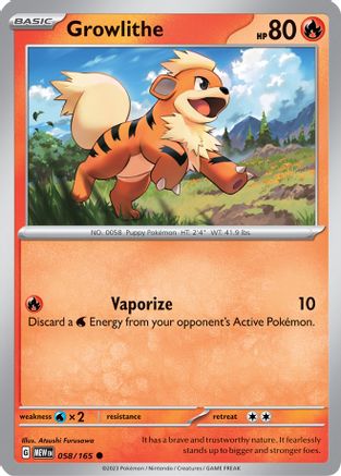 Growlithe (58/165) - SV Scarlet & Violet 151 Reverse Holofoil - Common