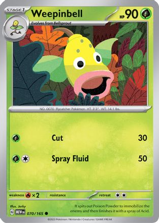 Weepinbell (70/165) - SV Scarlet & Violet 151 Reverse Holofoil - Common