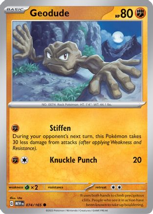 Geodude (74/165) - SV Scarlet & Violet 151 Reverse Holofoil - Common