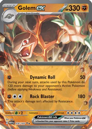 Golem ex (76/165) - SV Scarlet & Violet 151 Holofoil - Double Rare
