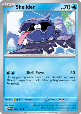 Shellder (90/165) - SV Scarlet & Violet 151 Reverse Holofoil - Common