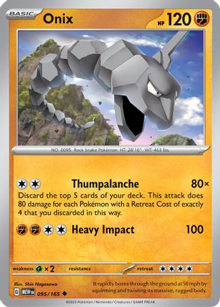 Onix (95/165) - SV Scarlet & Violet 151 Reverse Holofoil - Uncommon