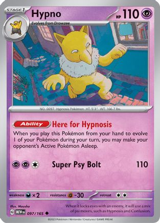 Hypno (97/165) - SV Scarlet & Violet 151 Reverse Holofoil - Uncommon