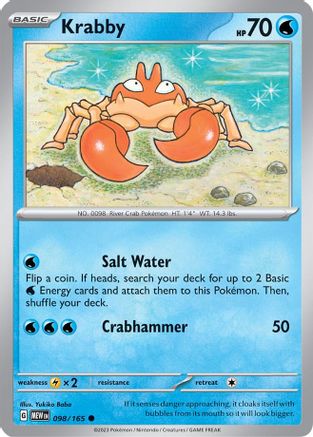 Krabby (98/165) - SV Scarlet & Violet 151 Reverse Holofoil - Common