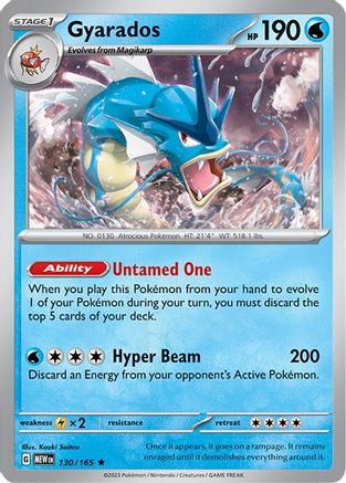 Gyarados (130/165) - SV Scarlet & Violet 151 Reverse Holofoil - Rare