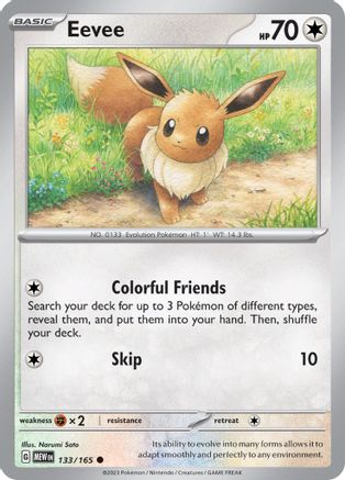 Eevee (133/165) - SV Scarlet & Violet 151 Reverse Holofoil - Common