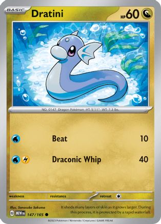 Dratini (147/165) - SV Scarlet & Violet 151 Reverse Holofoil - Common