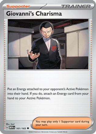 Giovanni's Charisma (161/165) - SV Scarlet & Violet 151 Reverse Holofoil - Uncommon
