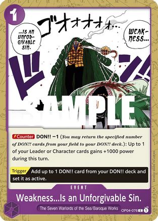 (OP04-076) Weakness...Is an Unforgivable Sin. - Kingdoms of Intrigue Normal