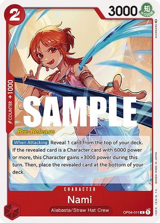 (OP04-011) Nami - Kingdoms of Intrigue Pre-Release Cards Normal