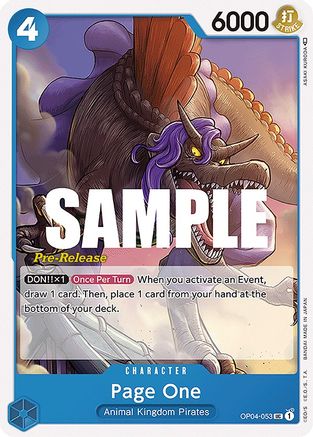 (OP04-053) Page One - Kingdoms of Intrigue Pre-Release Cards Normal
