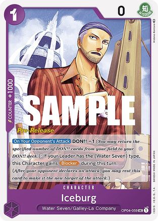 Iceburg (OP04-059) - Kingdoms of Intrigue Pre-Release Cards