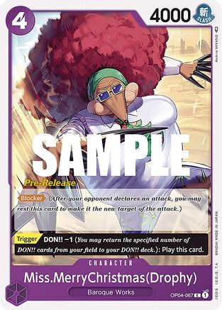 Miss.MerryChristmas(Drophy) (OP04-067) - Kingdoms of Intrigue Pre-Release Cards