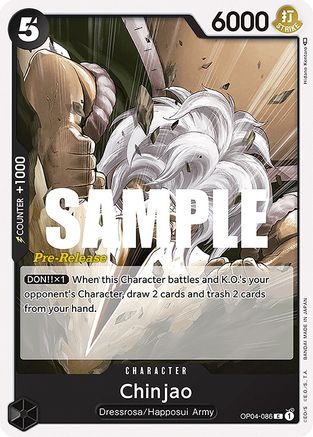 Chinjao (OP04-086) - Kingdoms of Intrigue Pre-Release Cards