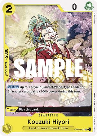 Kouzuki Hiyori (OP04-103) - Kingdoms of Intrigue Pre-Release Cards