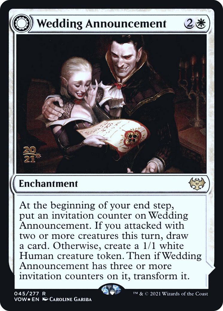 Wedding Announcement // Wedding Festivity (PVOW-45S) - Innistrad: Crimson Vow Promos: (Double Faced Transform) Foil