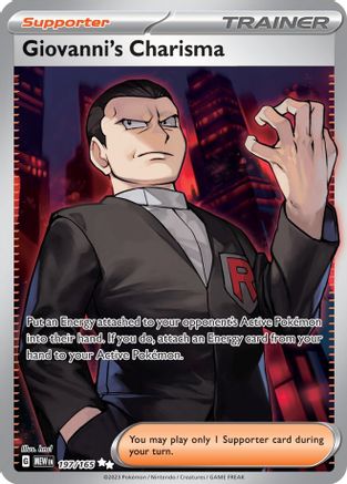 Giovanni's Charisma (197/165) - SV Scarlet & Violet 151 Holofoil - Ultra Rare