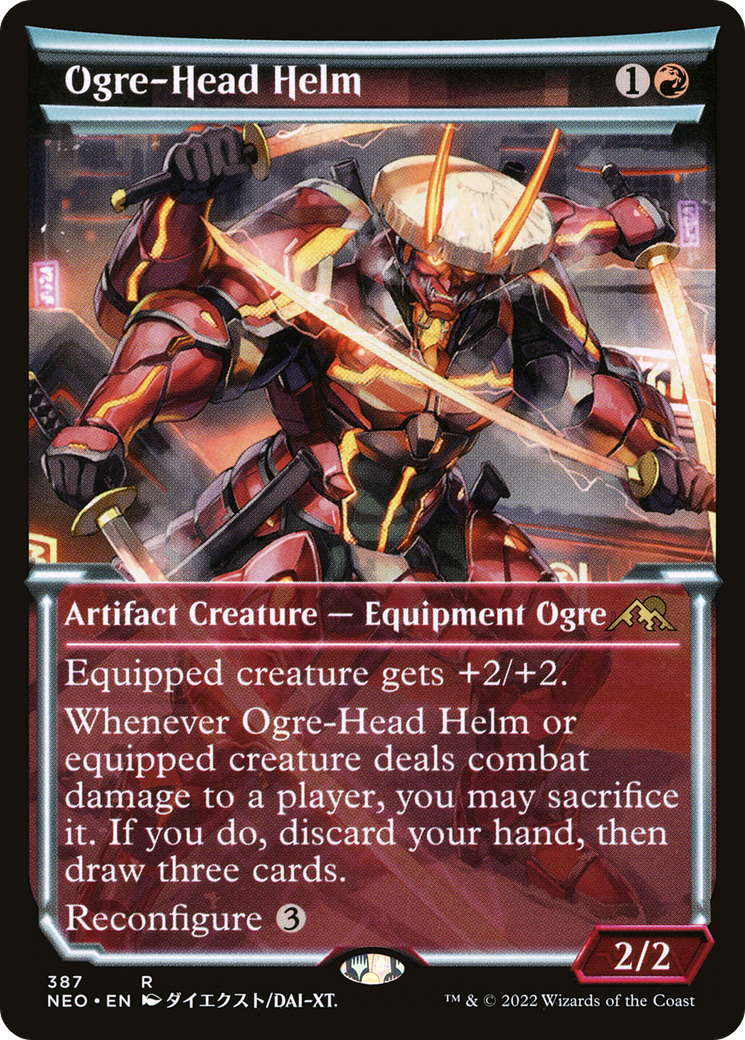 Ogre-Head Helm (NEO-387) - Kamigawa: Neon Dynasty: (Showcase) Foil