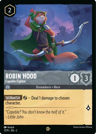 (017)  Robin Hood - Capable Fighter - Disney Lorcana Promo Cards  Cold Foil